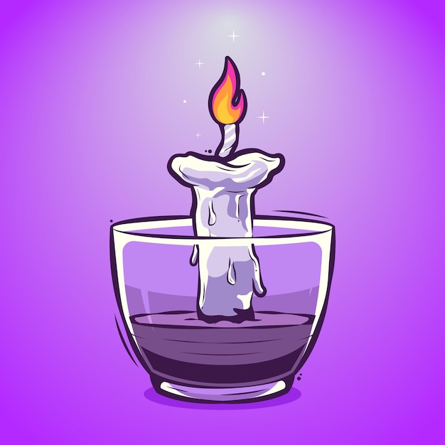 Candle in the glass art illustration