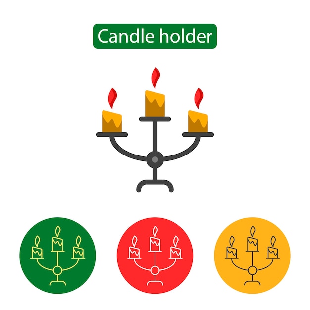 Значок линии держателя свечи