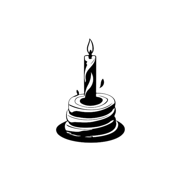 Candle Icon hand draw black colour halloween logo vector element and symbol perfect