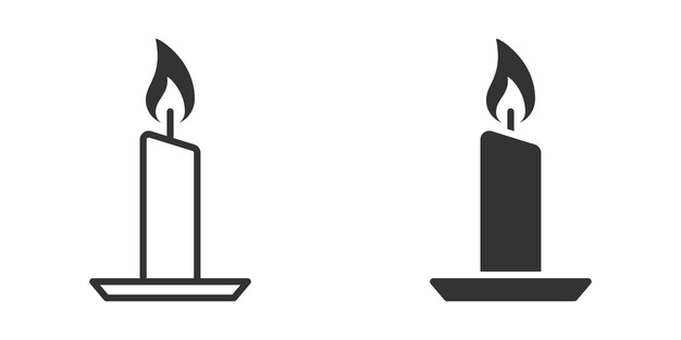 Vector candle icon isolated on a white background vector illustration