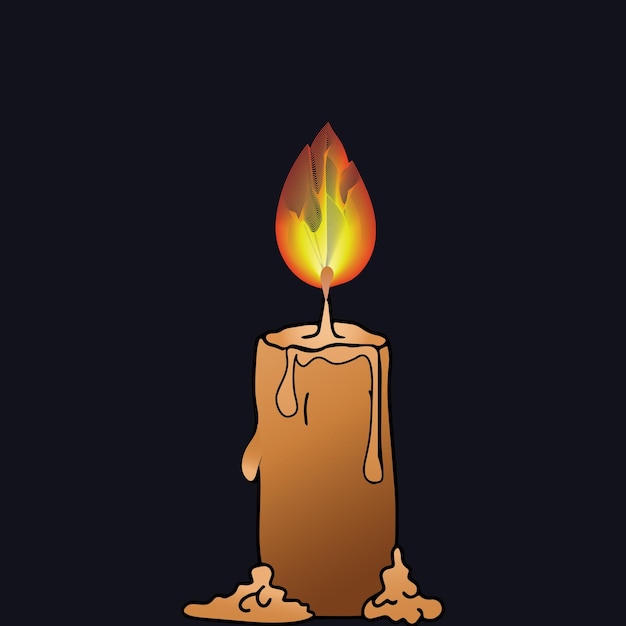 Vector candle illustration flame made with blend tool