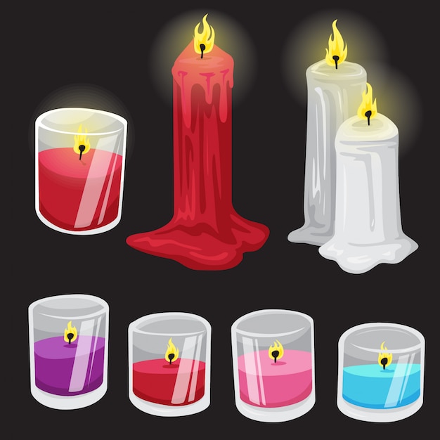 Candle illustration set