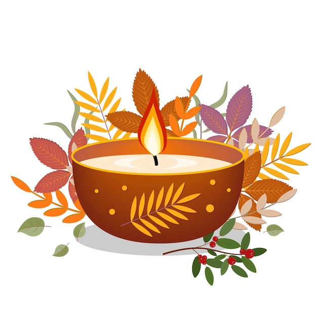 Vector candle isolated vector illustration on a white background