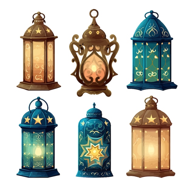 Vector candle lantern ambiance