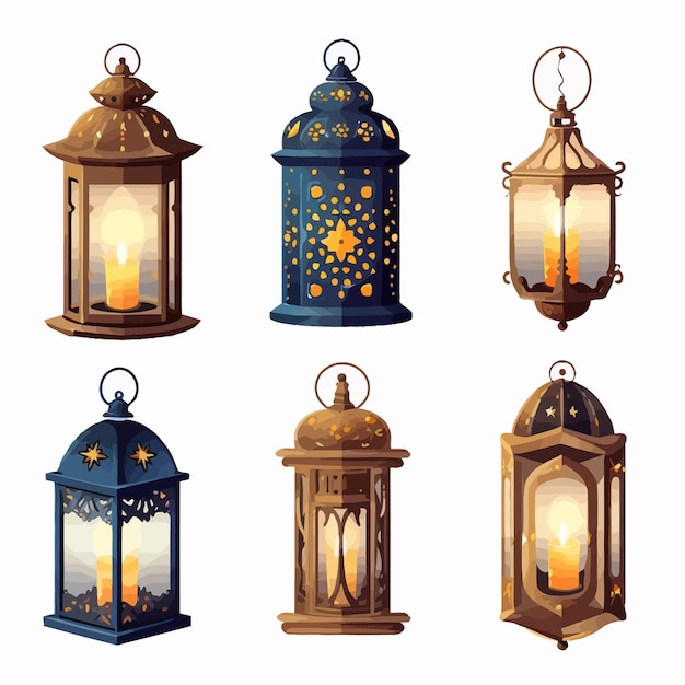Vector candle lantern ambiance