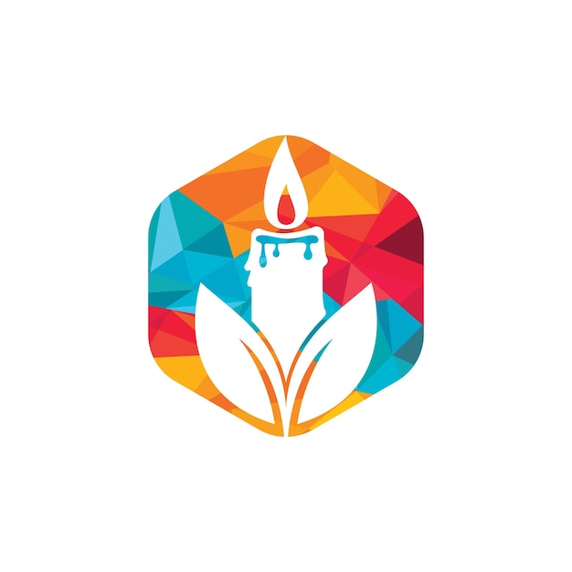 Candle leaf vector logo design