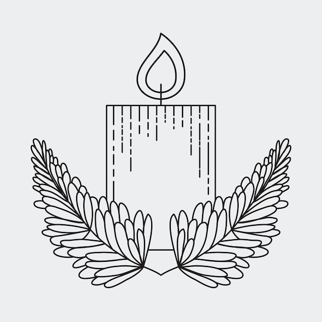 Candle and leaves icon