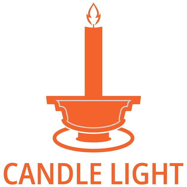 Candle light logo design template illustration