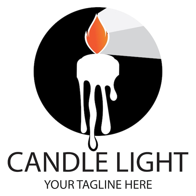 Candle light logo design template illustration