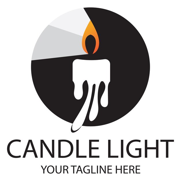 Candle light logo design template illustration