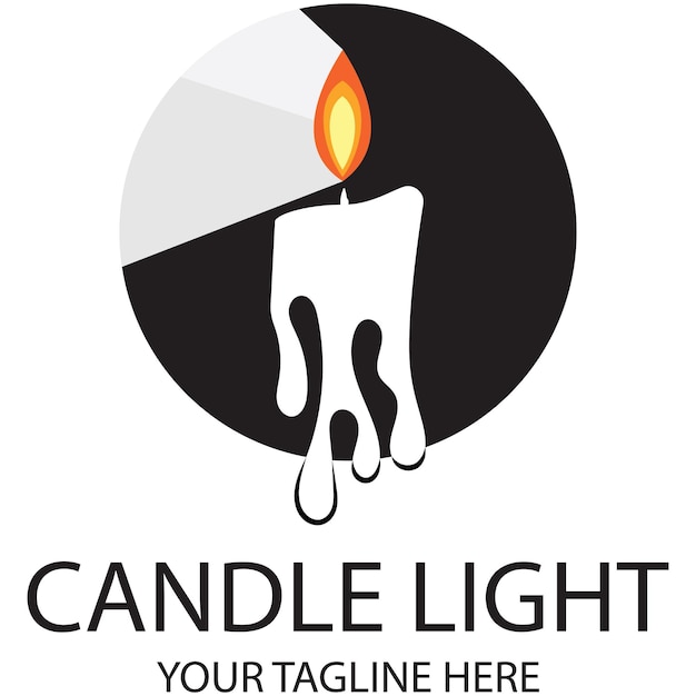 Candle light logo design template illustration