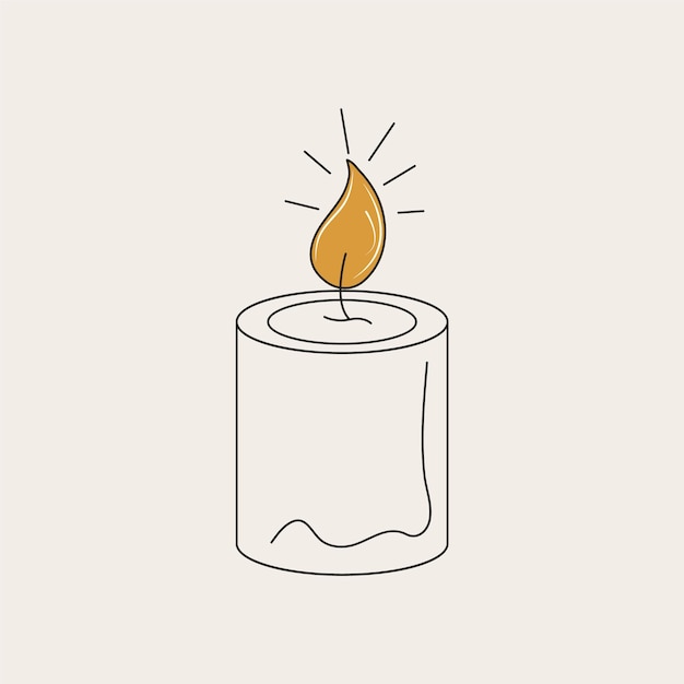 Vector candle line art