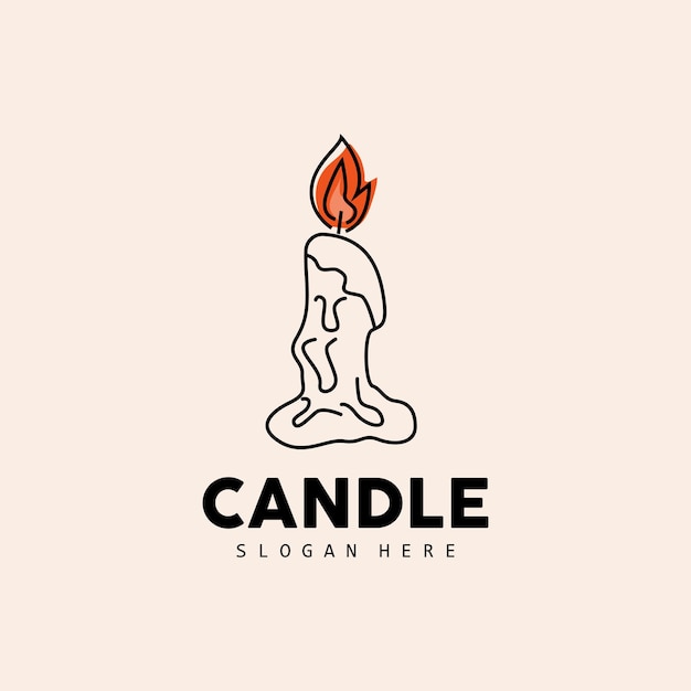 candle logo elegant romantic candle light dinner flame light design traditional spa candle vector