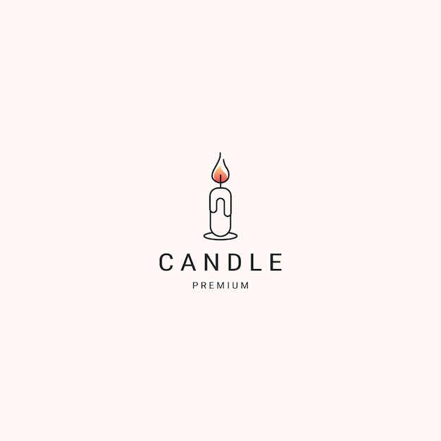 Candle logo icon design template flat vector