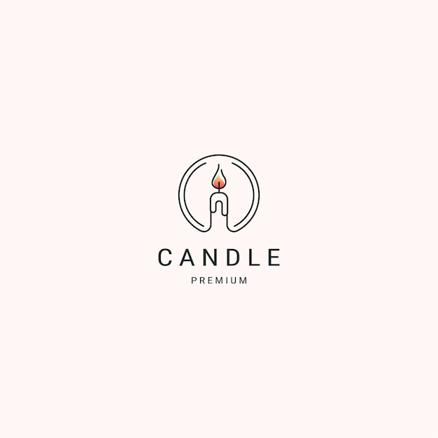 Candle logo icon design template flat vector