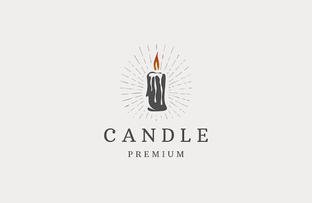 Candle logo icon design template flat vector