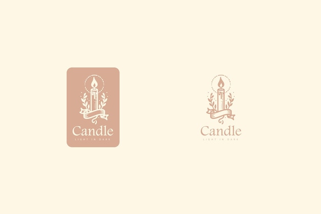 Candle logo line art vector illustrations minimalist simple icons for shop business graphic design