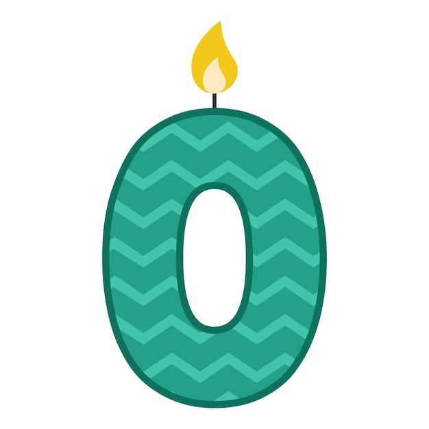 Candle number zero Vector illustration