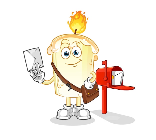 Candle postman vector cartoon character