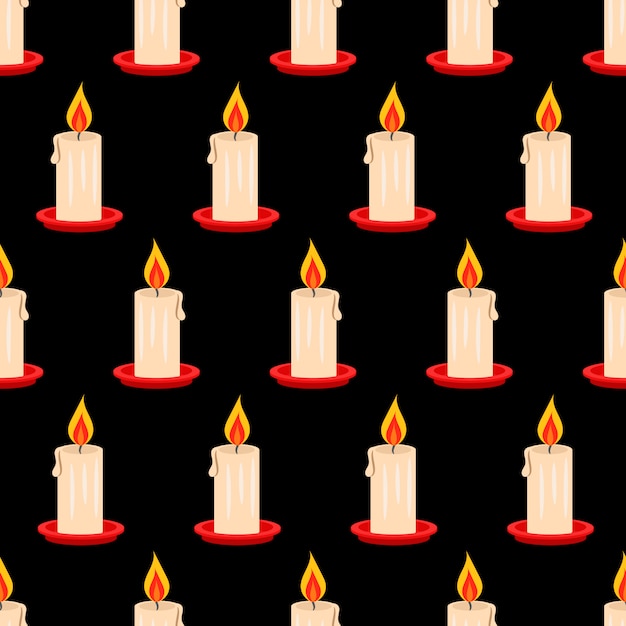 Vector candle seamless pattern