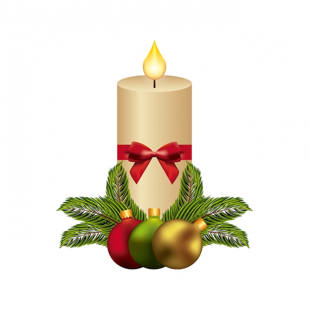 Candle and spheres icon.