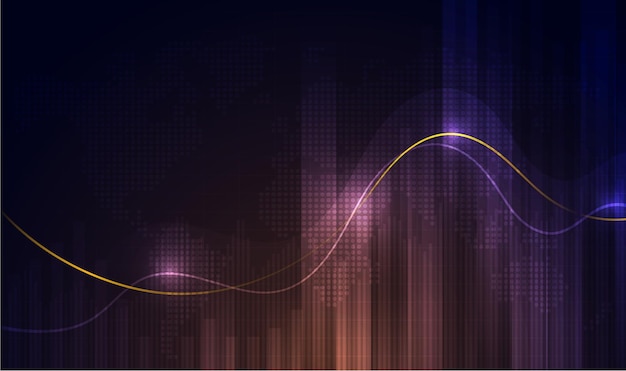 Grafico del grafico a bastoncino di candela del trading di investimenti nel mercato azionario punto rialzista punto ribassista