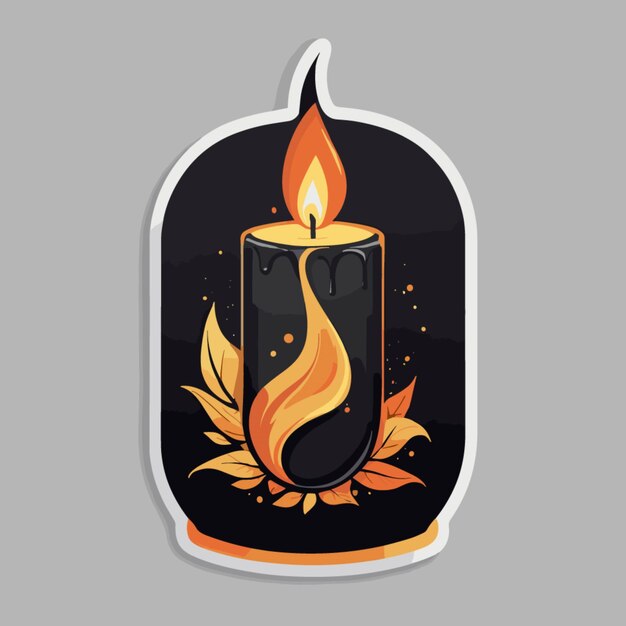 Vector candle vector sticker