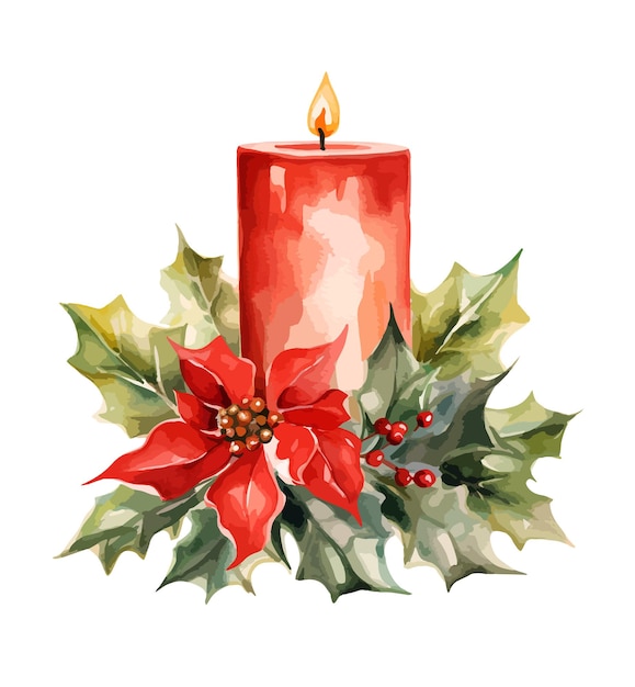 Candle Watercolor Clipart Vector