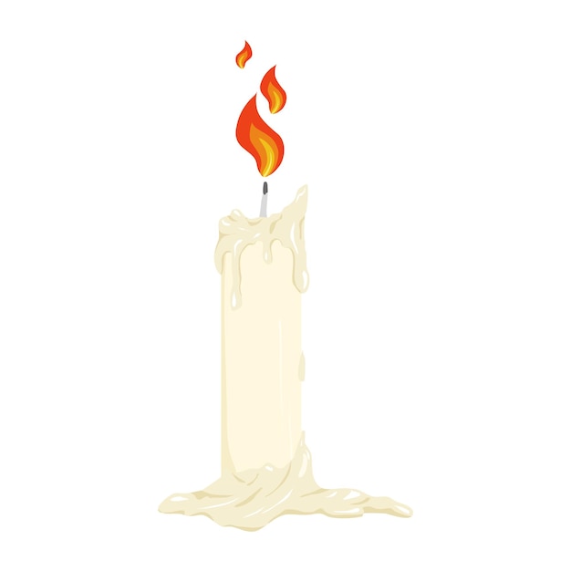 Vector candle with flames element