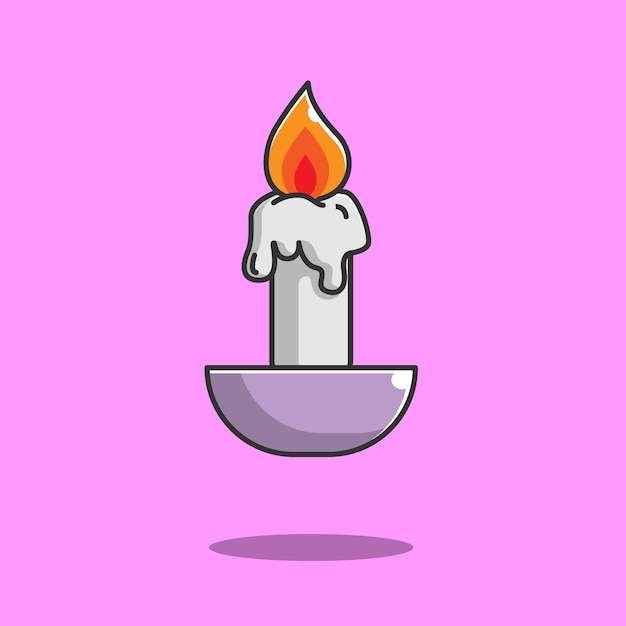 Candle with purple holder