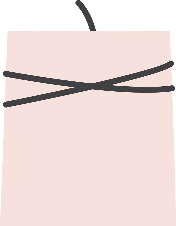 Vector candle with ribbon