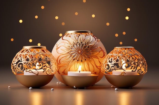 Candlelight with golden tinsel against black background