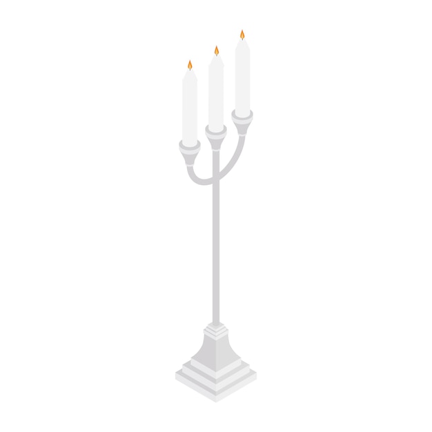 Vector candles in candlestick vintage candle holder and candelabrum isolated on white background vector