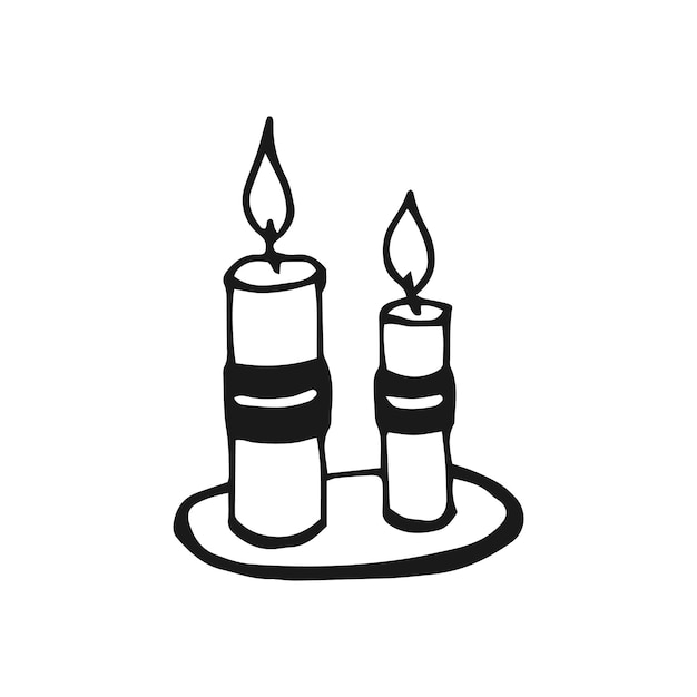 Vettore illustrazione vettoriale disegnata a mano delle candele