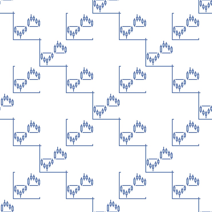 Vector candlestick chart formation vector seamless pattern in outline style