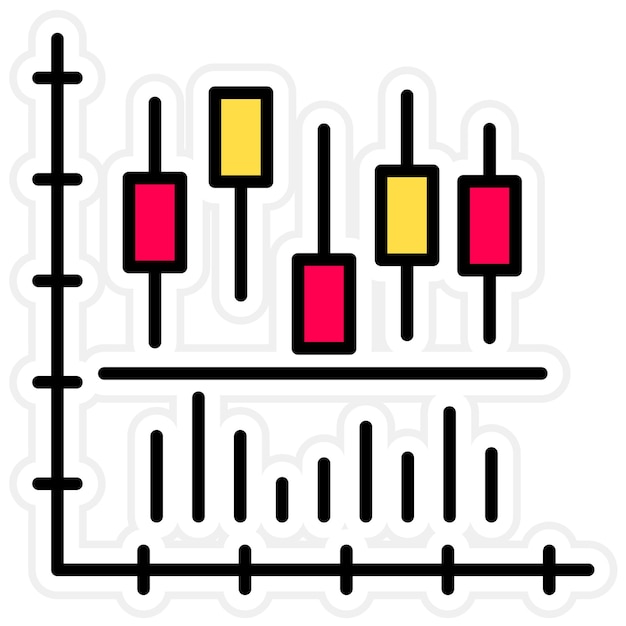 Vettore immagine vettoriale dell'icona del grafico delle candele può essere utilizzata per infografiche