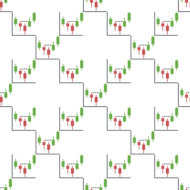 Candlestick Chart vector Aandelenmarkt Handel naadloos patroon