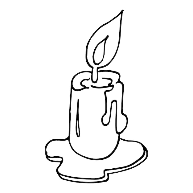 candlestick light flame vector drawing hand drawn