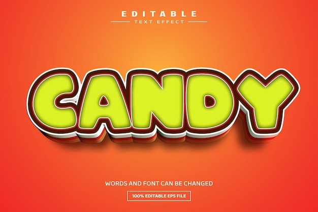 Candy 3D 編集可能なテキストエフェクトのテンプレート