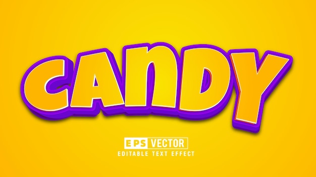 Candy 3d редактируемый текстовый эффект вектор смарт-объект