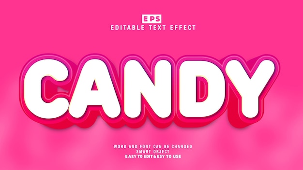 Candy 3d Editable Text Effect Vector With Background