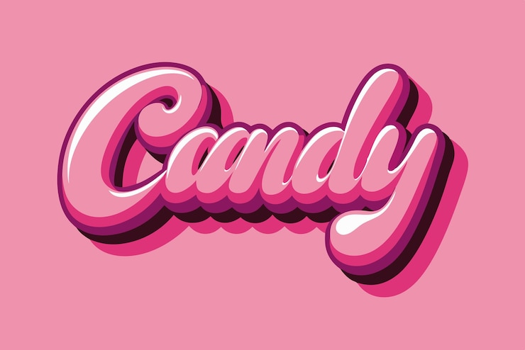 Vector candy 3d editable text effect