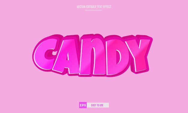 Candy 3d editable vector text effect