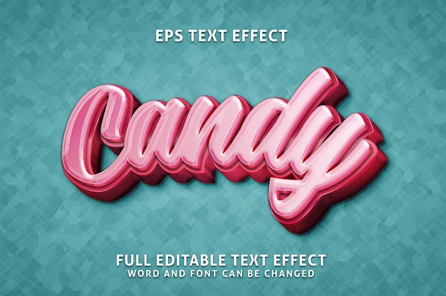 Vector candy 3d teksteffect premium vectoren