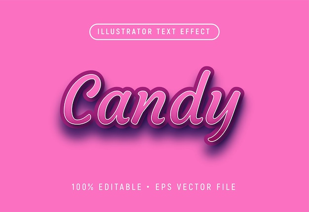 Vector candy 3d text effect design template