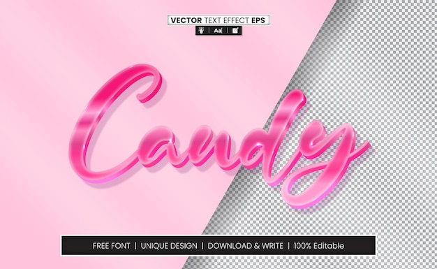 Vector candy 3d text effect fully editable