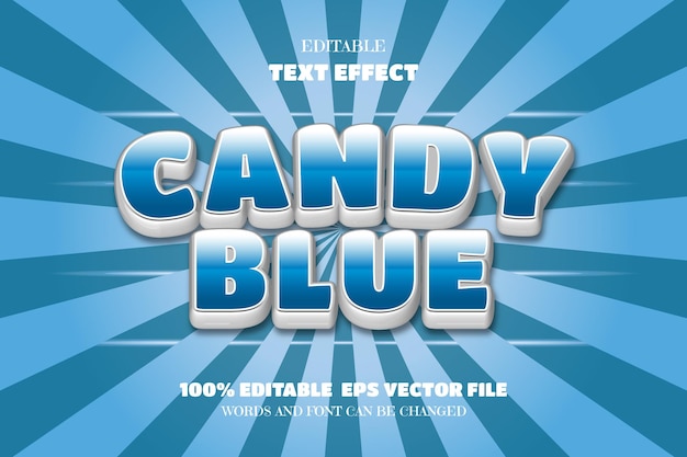 Эффект редактируемого шрифта Candy blue text