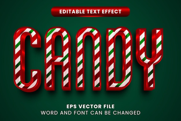 Candy cane 3d editable text effect