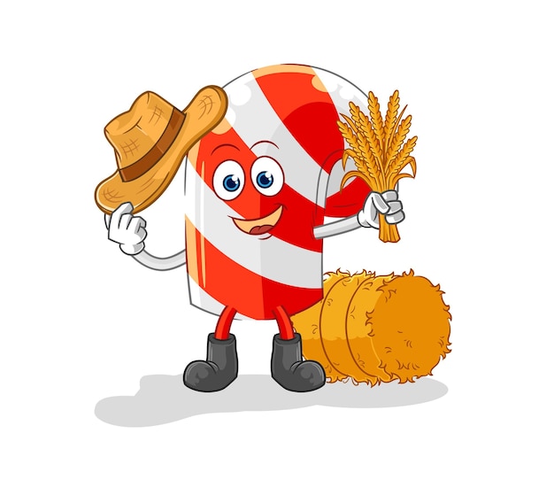 Candy cane boer mascotte cartoon vector