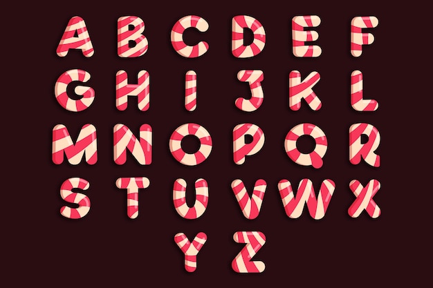 ベクトル キャンディケインのクリスマスのアルファベット
